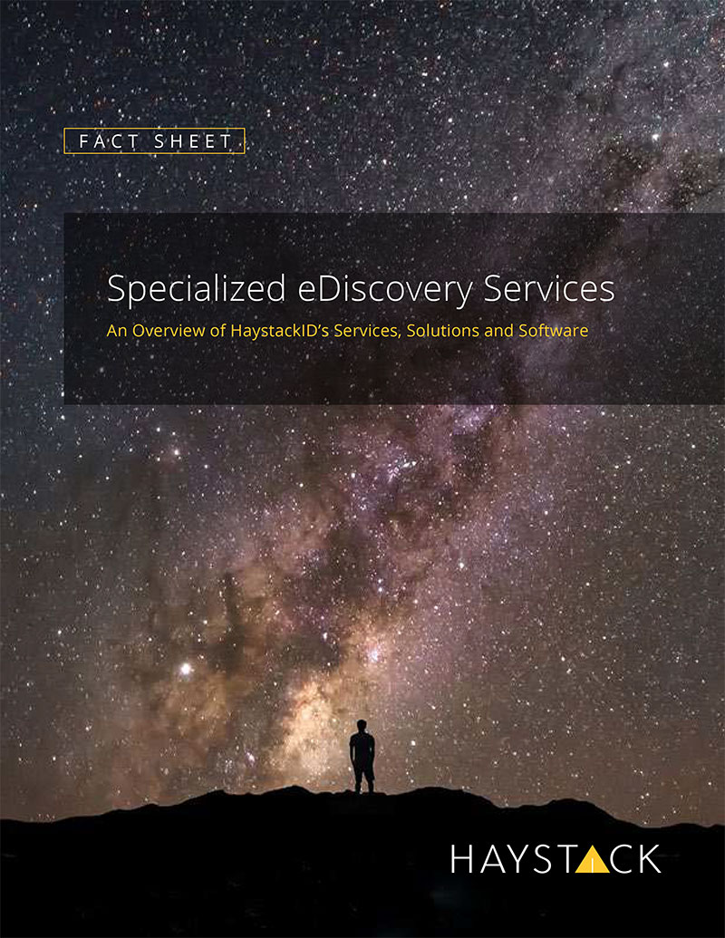 Specialized eDiscovery Services Fact Sheet Cover