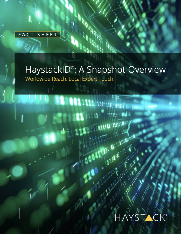 PDF Cover Image: HaystackID Snapshot Overview