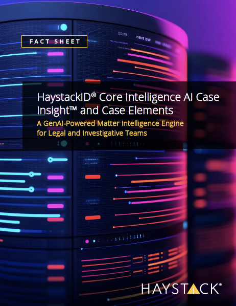 HaystackID<sup>®</sup> Core Intelligence AI Case Insight<sup>™</sup> and Case Elements